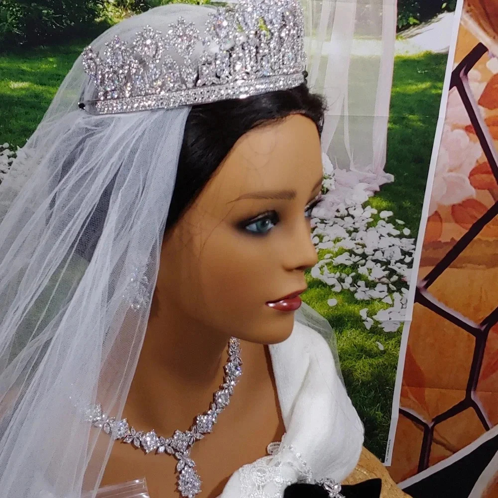 7pc One-Of-A-Kind Bridal Tiara Set for Weddings - Picture 7 of 17